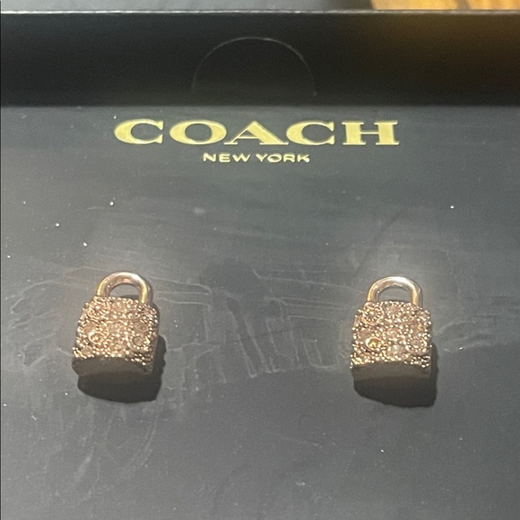 Coach rose Gold Lock Earrings - Picture 5 of 5